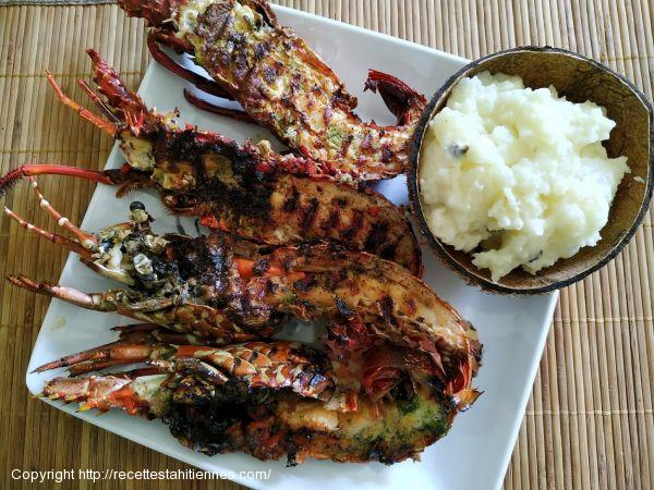 Langouste grillée au beurre persillé citron