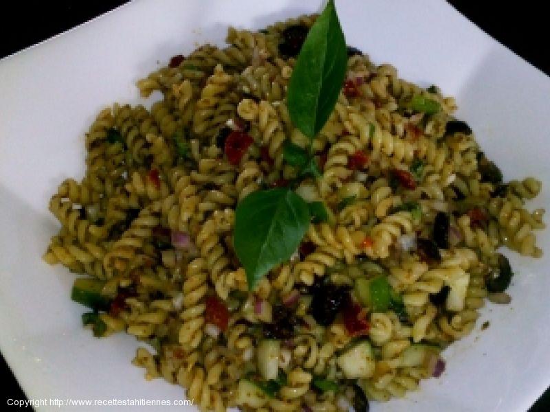 Salade de pâte tortis au pesto