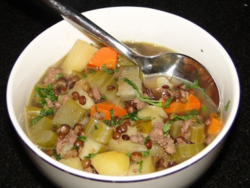 Lentilles à la viande hachée