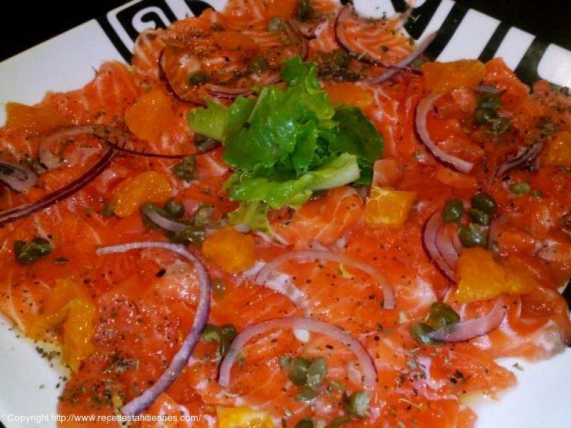 Carpaccio de saumon à l'orange