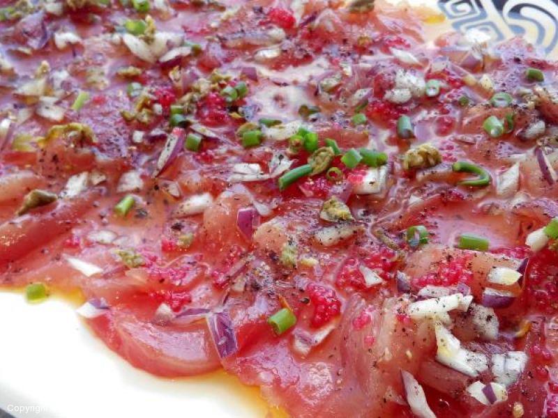 Carpaccio de thon à la vanille