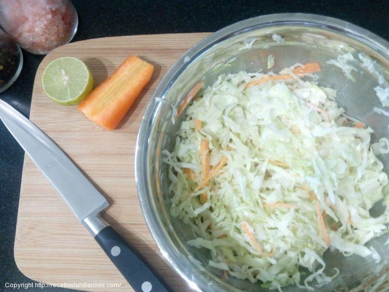 Coleslaw avec sa crème au coco