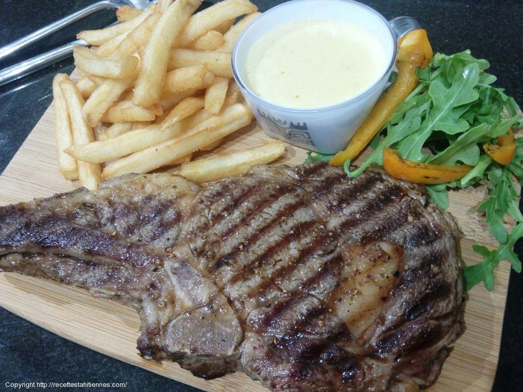 Cote de boeuf grillée et sa sauce au foie gras