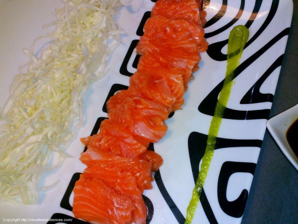 Sashimi de saumon