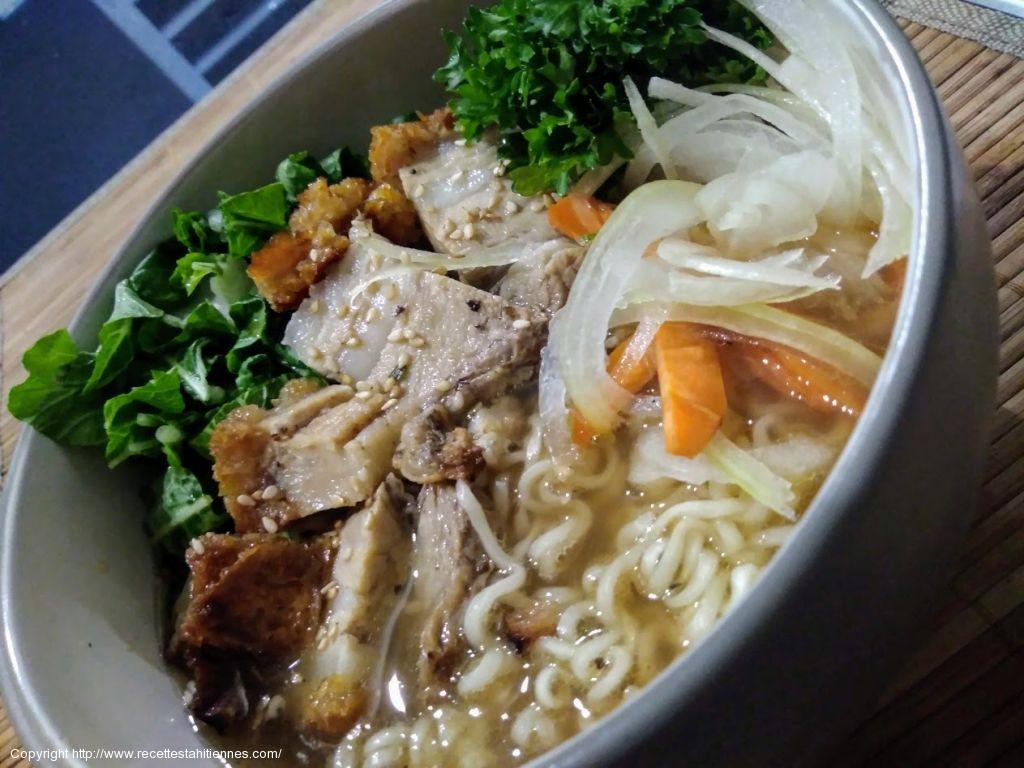 Soupe ramen au pua'a roti pota