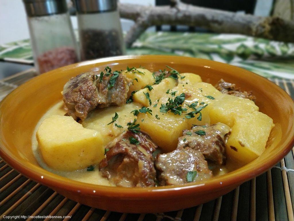 Ragout de boeuf au curry et lait de coco