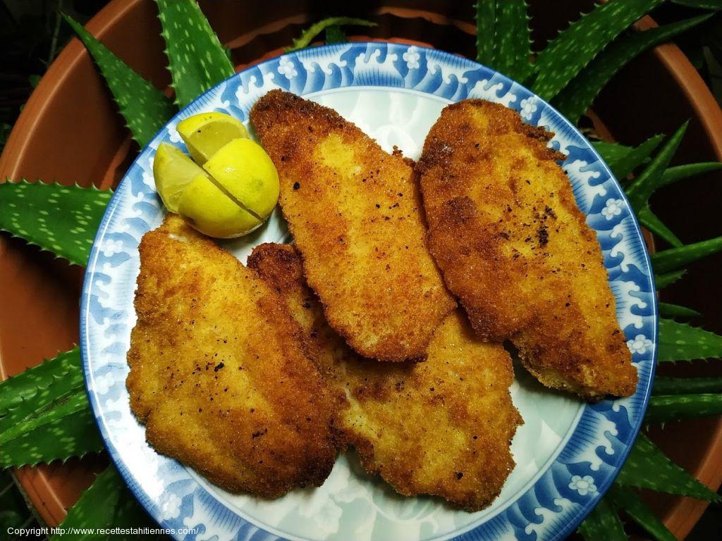 Filets de poisson perroquet panés