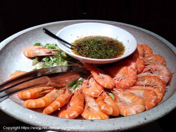 Crevettes fraiches au court-bouillon