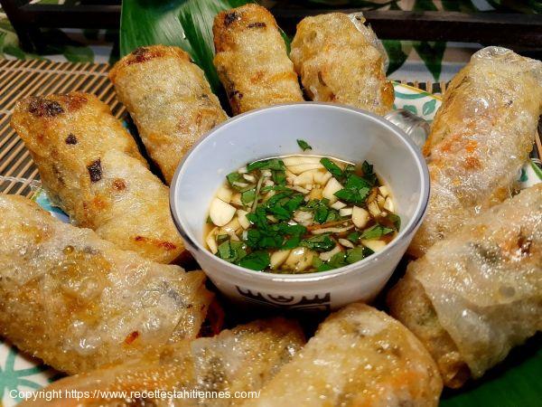 Nems au pua'a roti et papaye verte