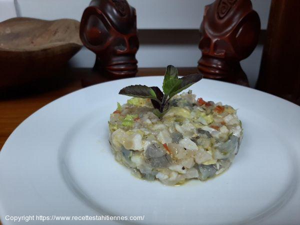 tartare de korori crevettes avocat et son zeste de conbawa 