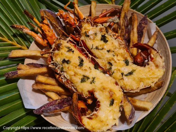 Langoustes gratinées au four