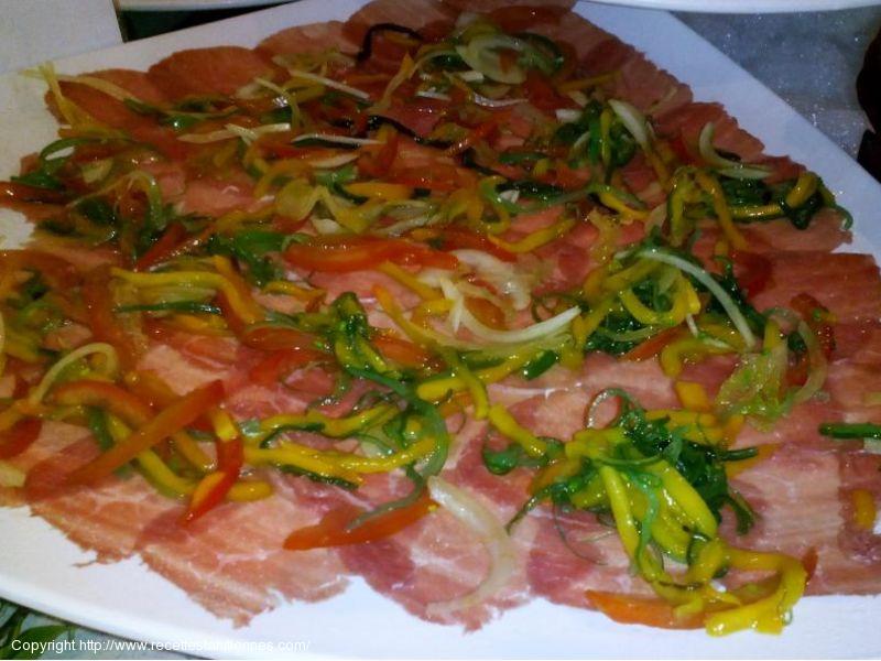 Carpaccio de thon à la mangue